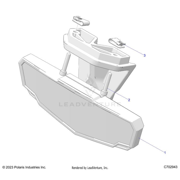 An Image of a Genuine Polaris Parts Schematic Diagram showing the schematic - BODY: MIRROR REAR VIEW - 2024 POLARIS XPEDITION XP ULTIMATE