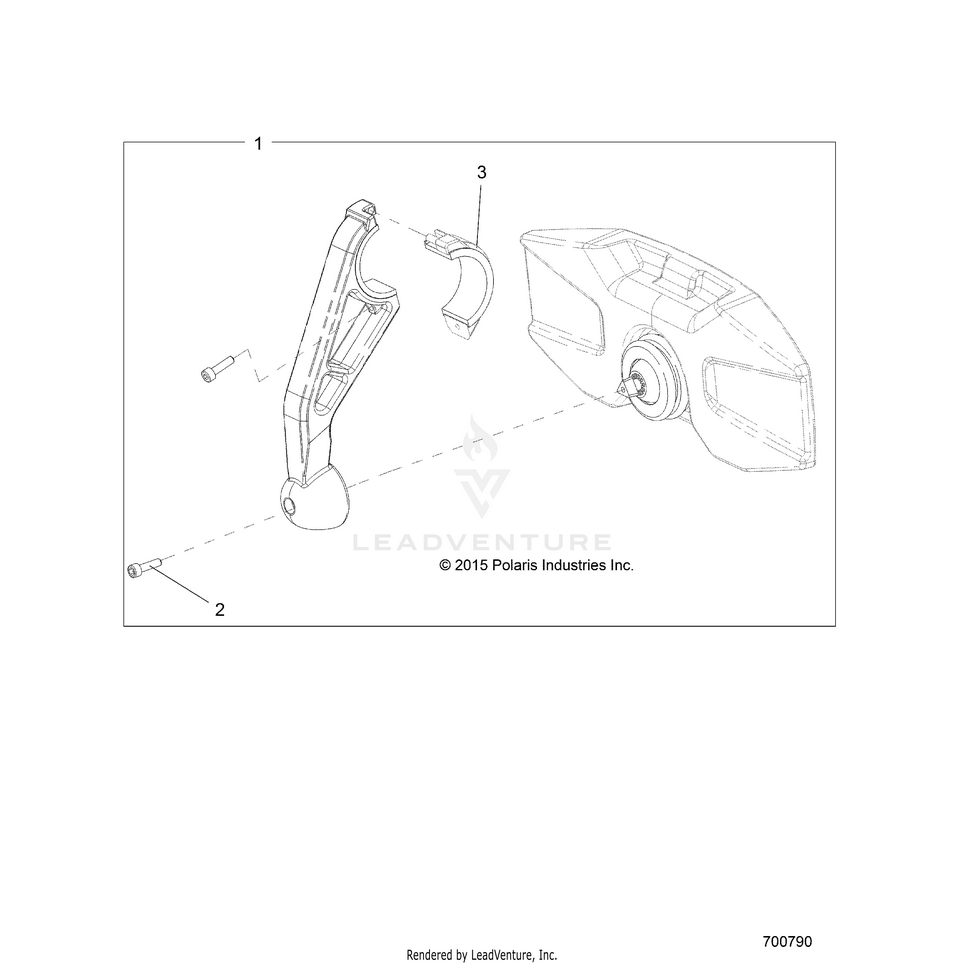 An Image of a Genuine Polaris Parts Schematic Diagram showing the schematic - ACCESSORY: MIRROR REAR - 2016 POLARIS GENERAL 1000 EPS