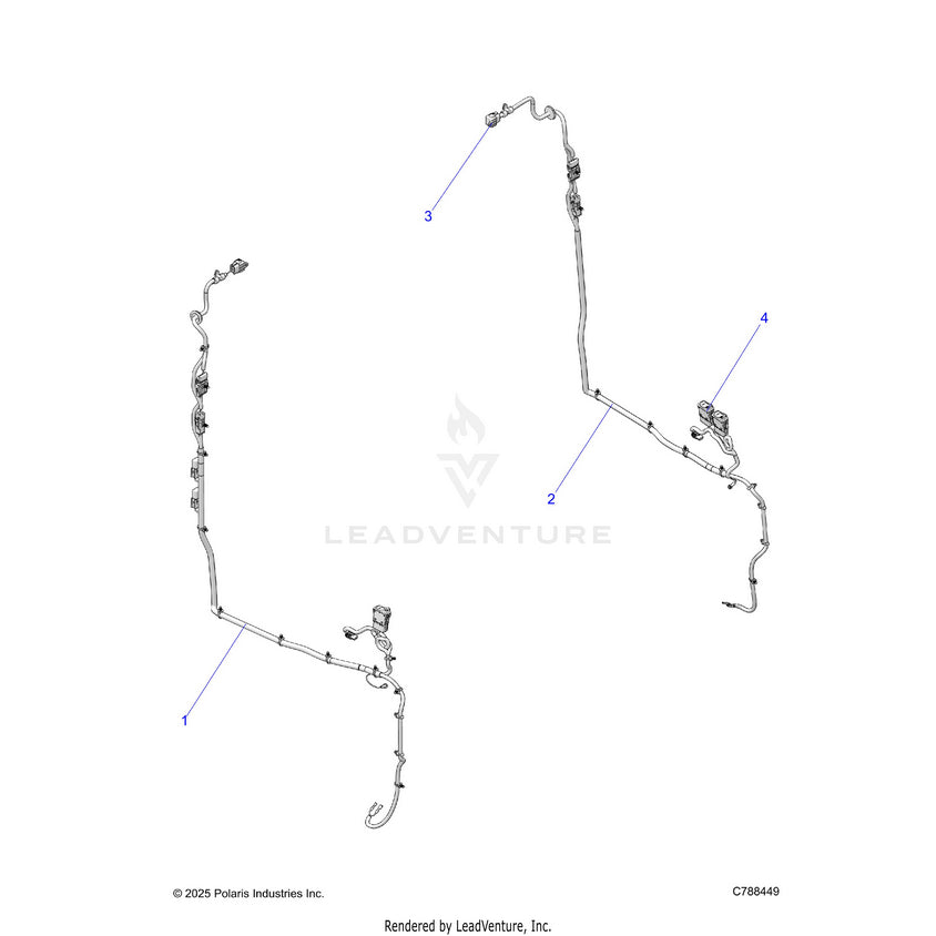 An Image of a Genuine Polaris Parts Schematic Diagram showing the schematic - ELECTRICAL: DOOR & WINDOW - 2026 POLARIS RANGER 1000 XP NORTHSTAR