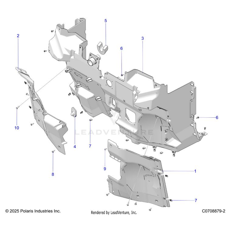 An Image of a Genuine Polaris Parts Schematic Diagram showing the schematic - BODY: FRONT CLOSEOFF - 2026 POLARIS XPEDITION XP NORTHSTAR