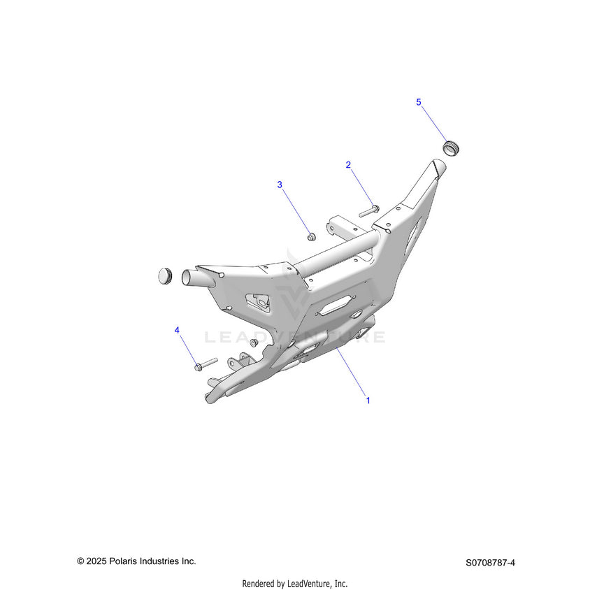 An Image of a Genuine Polaris Parts Schematic Diagram showing the schematic - BODY: FRONT BUMPER - 2026 POLARIS RANGER 570 CREW NORTHSTAR