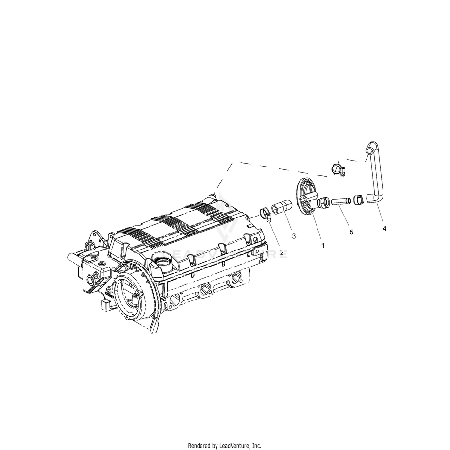 An Image of a Genuine Polaris Parts Schematic Diagram showing the schematic - ENGINE: BREATHER SYSTEM - 2016 POLARIS RANGER CREW 1000 DIESEL