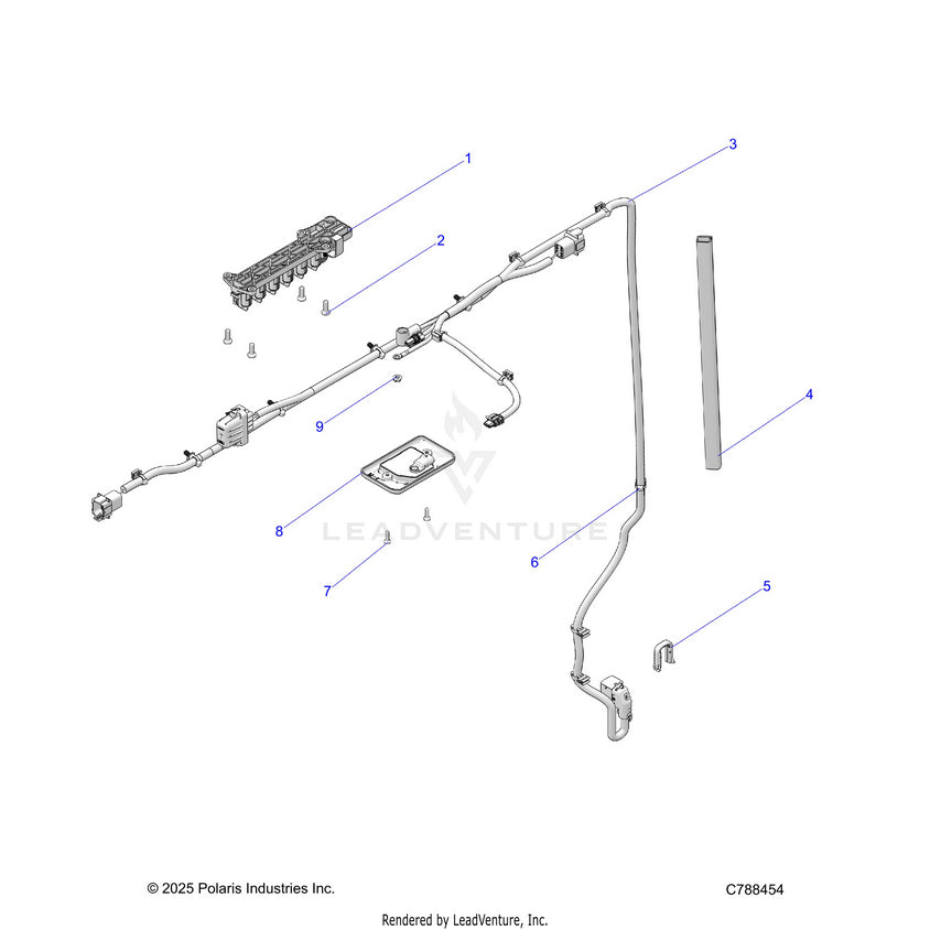 An Image of a Genuine Polaris Parts Schematic Diagram showing the schematic - ELECTRICAL: DOME LIGHT - 2026 POLARIS RANGER 1000 XP NORTHSTAR ULTIMATE