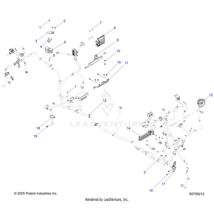 An Image of a Genuine Polaris Parts Schematic Diagram showing the schematic - ELECTRICAL: HARNESS COMPONENTS - 2026 POLARIS RANGER 1000 XP CREW NORTHSTAR TEXAS EDITION