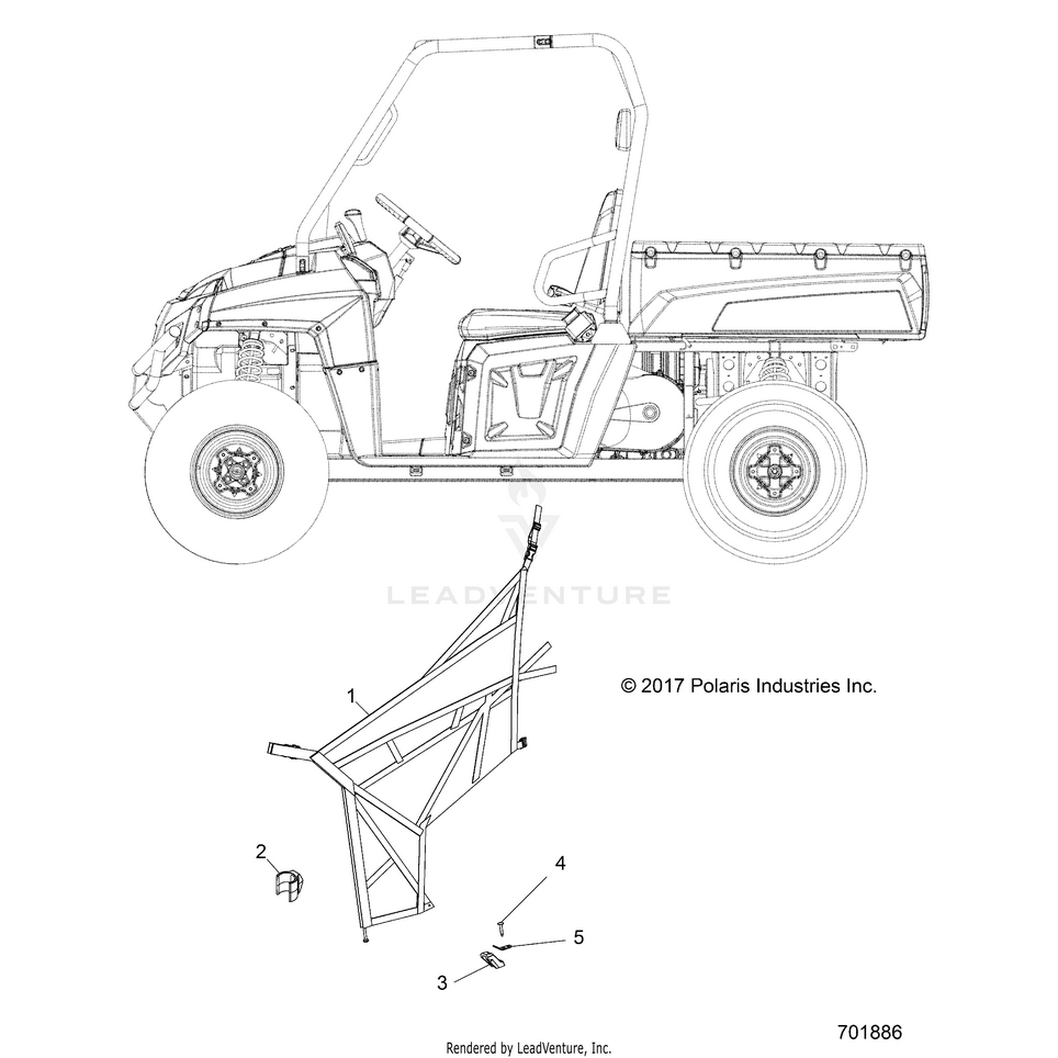 An Image of a Genuine Polaris Parts Schematic Diagram showing the schematic - BODY: SIDE NETS - 2022 POLARIS RANGER 570 FULL SIZE