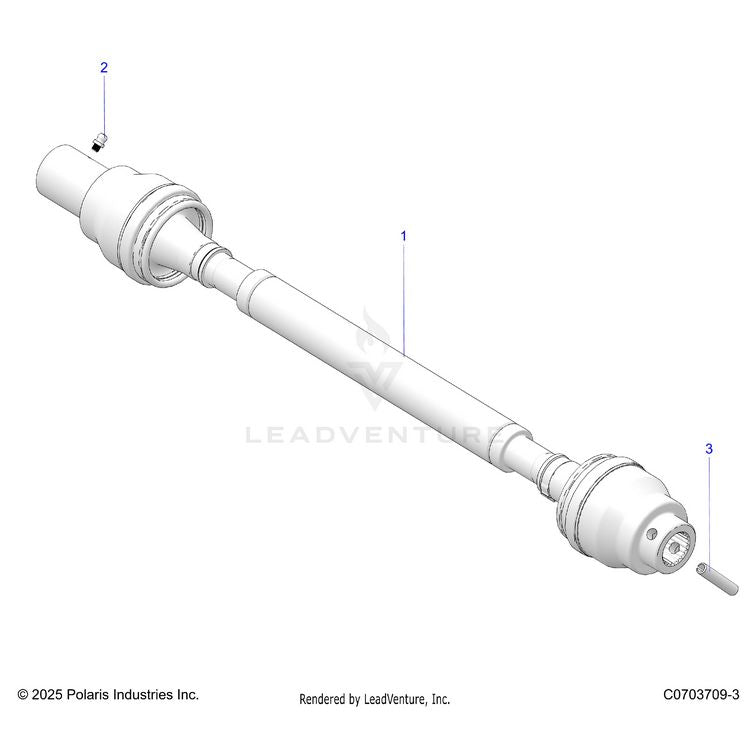 An Image of a Genuine Polaris Parts Schematic Diagram showing the schematic - DRIVE TRAIN: FRONT PROP SHAFT - 2026 POLARIS GENERAL XP 1000 ULTIMATE