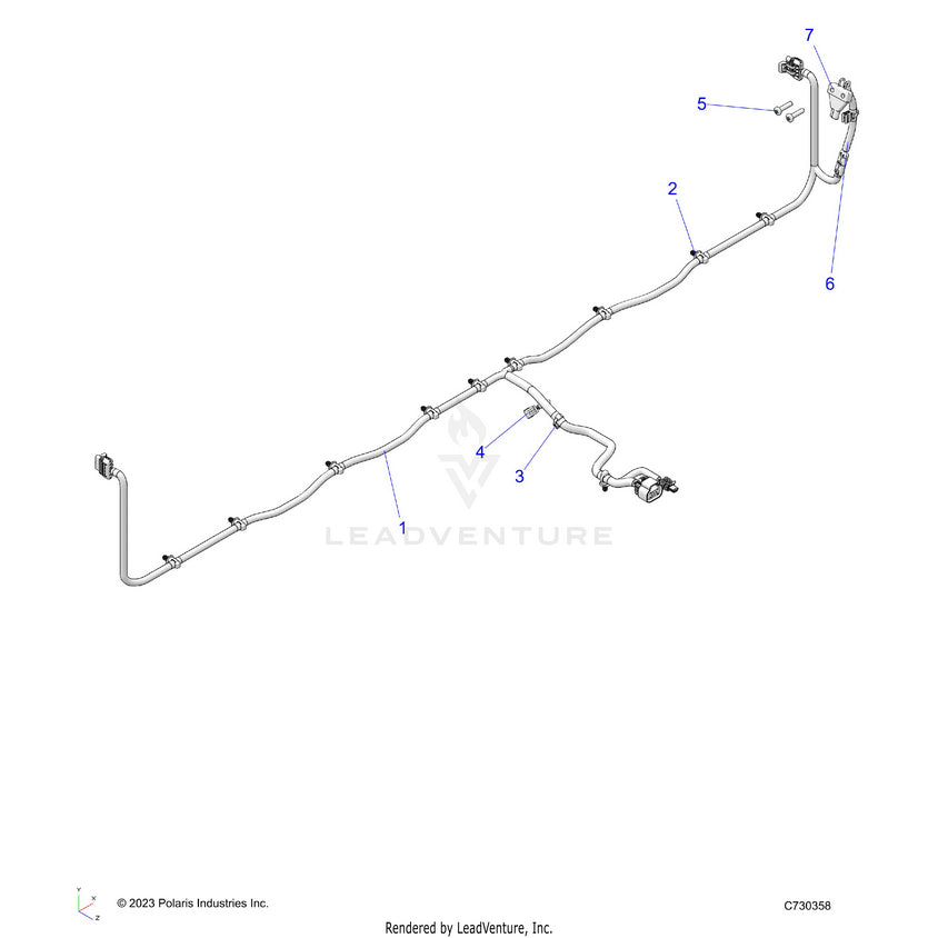 An Image of a Genuine Polaris Parts Schematic Diagram showing the schematic - ELECTRICAL: HARNESS BOX - 2026 POLARIS RANGER 1000 XP CREW NORTHSTAR ULTIMATE TRAIL BOSS