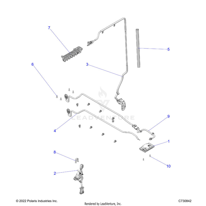 An Image of a Genuine Polaris Parts Schematic Diagram showing the schematic - BODY: DOME LIGHT - 2023 POLARIS RANGER CREW XP 1000 NORTHSTAR
