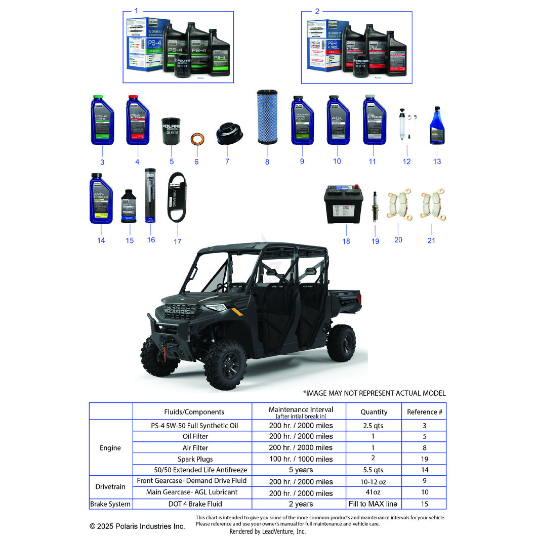 An Image of a Genuine Polaris Parts Schematic Diagram showing the schematic - *SERVICE & MAINTENANCE - 2026 POLARIS RANGER 1000 CREW EPS