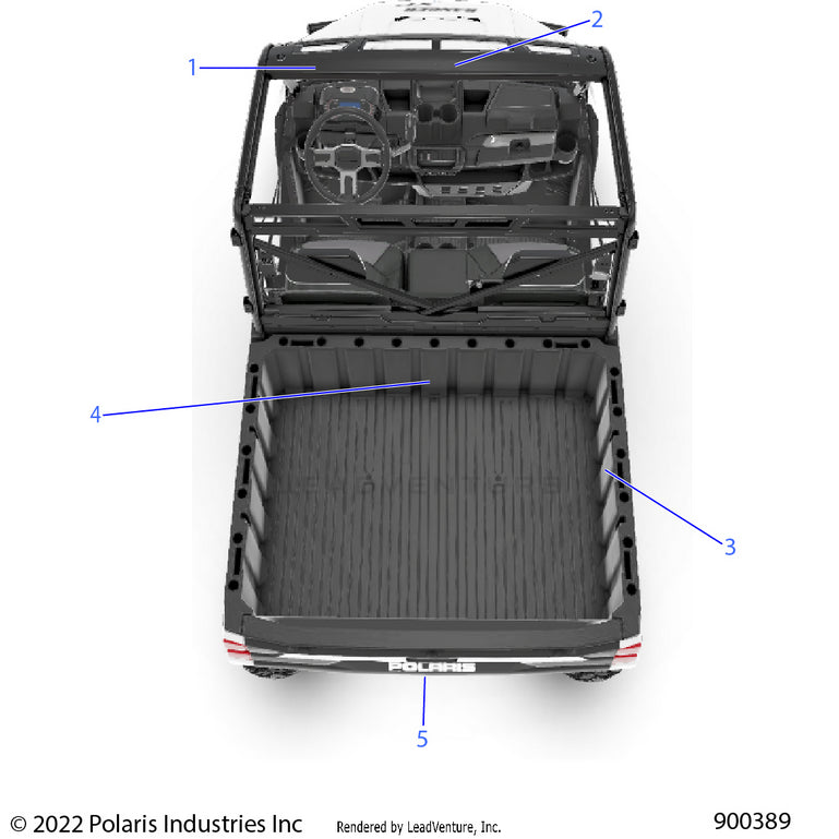 An Image of a Genuine Polaris Parts Schematic Diagram showing the schematic - BODY: DECALS GENERAL - 2022 POLARIS RANGER XP 1000