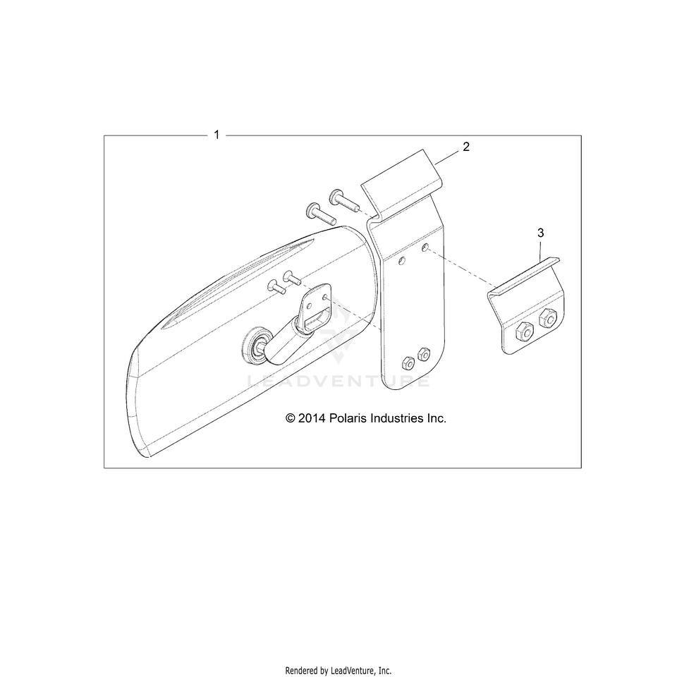 An Image of a Genuine Polaris Parts Schematic Diagram showing the schematic - BODY: CENTER MIRROR - 2016 POLARIS RANGER 900 XP