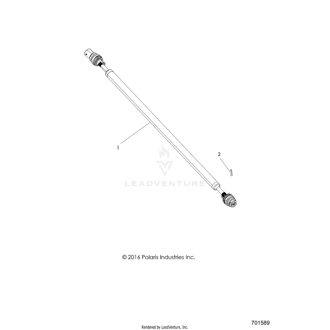An Image of a Genuine Polaris Parts Schematic Diagram showing the schematic - DRIVE TRAIN: FRONT PROP SHAFT - 2018 POLARIS RANGER XP 900