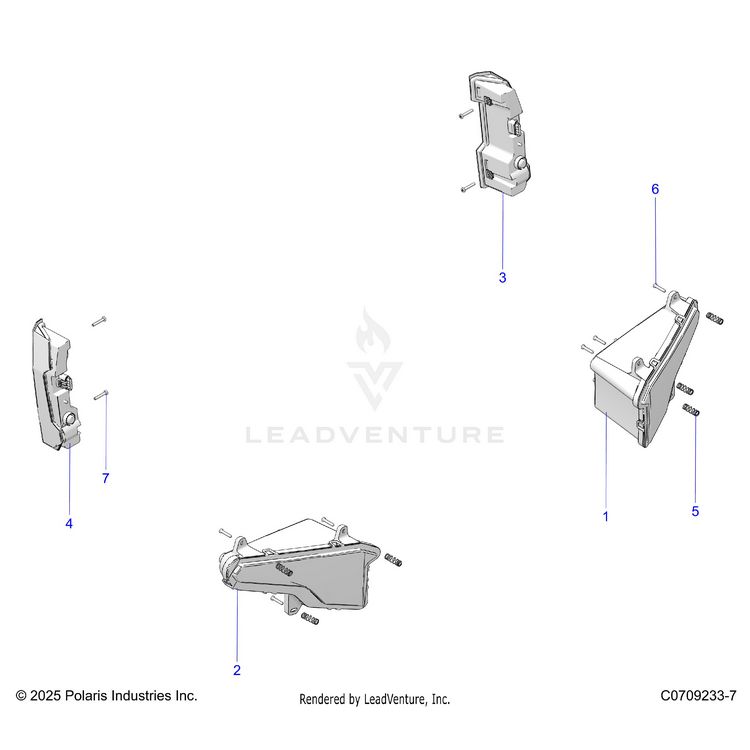 An Image of a Genuine Polaris Parts Schematic Diagram showing the schematic - ELECTRICAL: HEADLIGHTS AND TAILLIGHTS - 2026 POLARIS XPEDITION ADV 5 NORTHSTAR