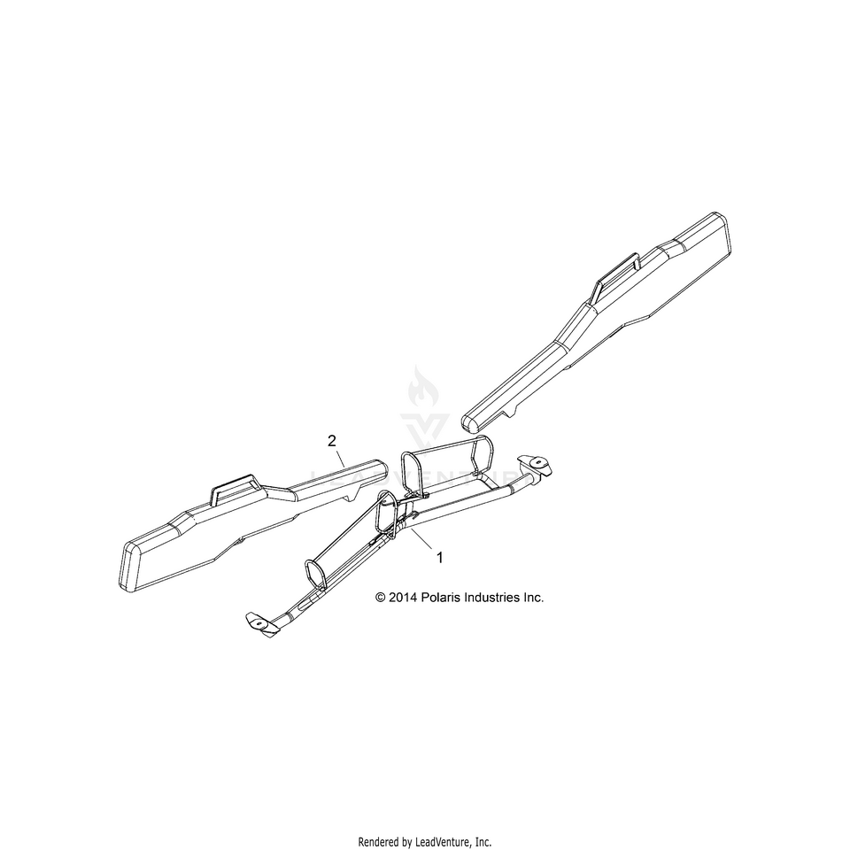 An Image of a Genuine Polaris Parts Schematic Diagram showing the schematic - OPTIONS: GUN BOOT & SCABBARD MOUNT - 2017 POLARIS RANGER XP 1000