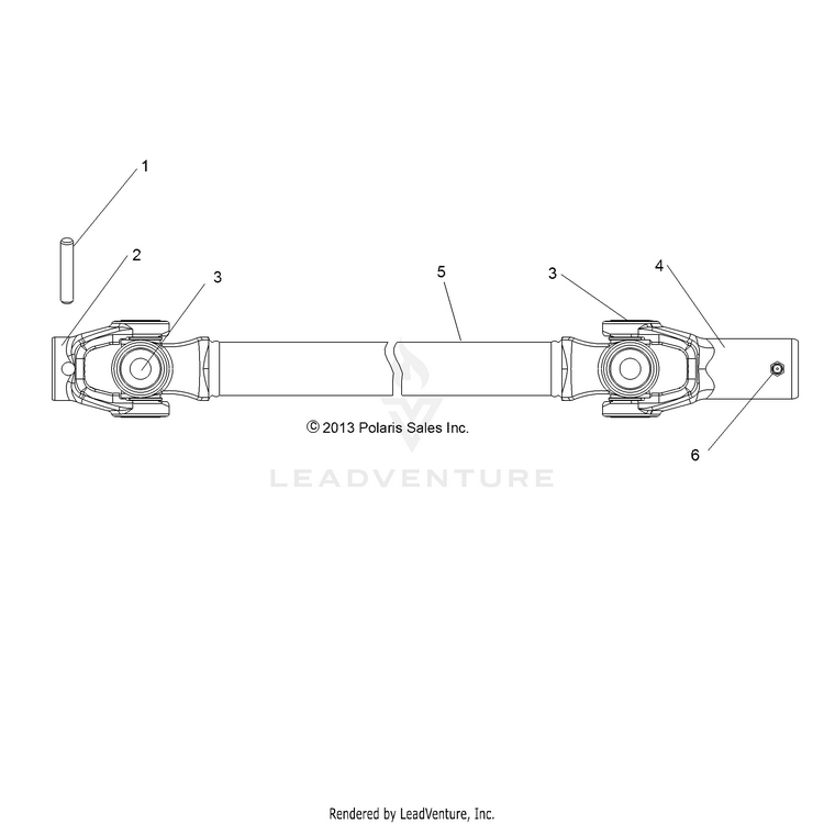 An Image of a Genuine Polaris Parts Schematic Diagram showing the schematic - DRIVE TRAIN: FRONT PROP SHAFT - 2017 POLARIS RANGER 570