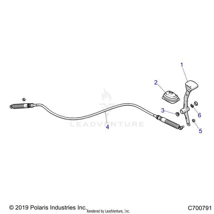 An Image of a Genuine Polaris Parts Schematic Diagram showing the schematic - DRIVE TRAIN: GEAR SELECTOR - 2021 POLARIS GENERAL 1000 DELUXE EPS