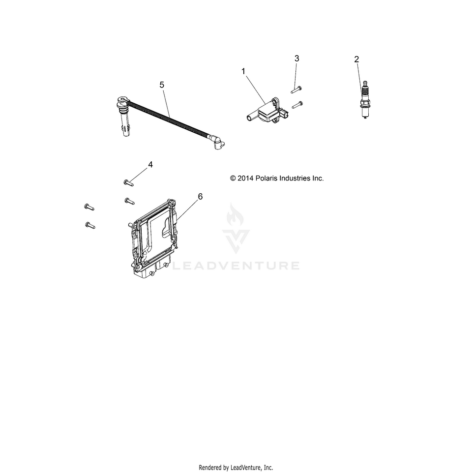 An Image of a Genuine Polaris Parts Schematic Diagram showing the schematic - ELECTRICAL: IGNITION - 2015 POLARIS RANGER CREW 570 EFI FULL SIZE