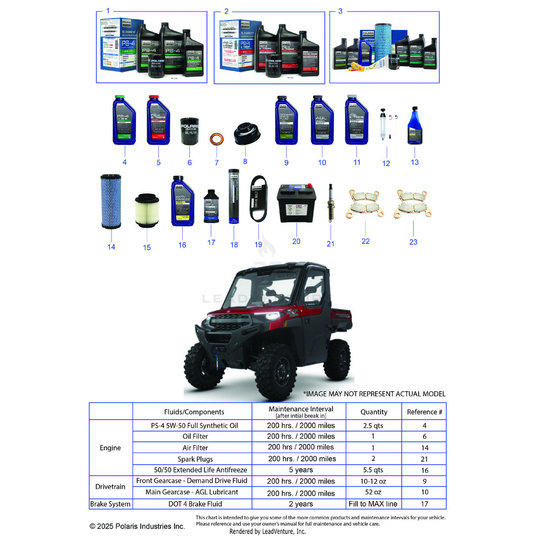 An Image of a Genuine Polaris Parts Schematic Diagram showing the schematic - *SERVICE & MAINTENANCE - 2022 POLARIS RANGER XP 1000 NORTHSTAR ULTIMATE EVAP