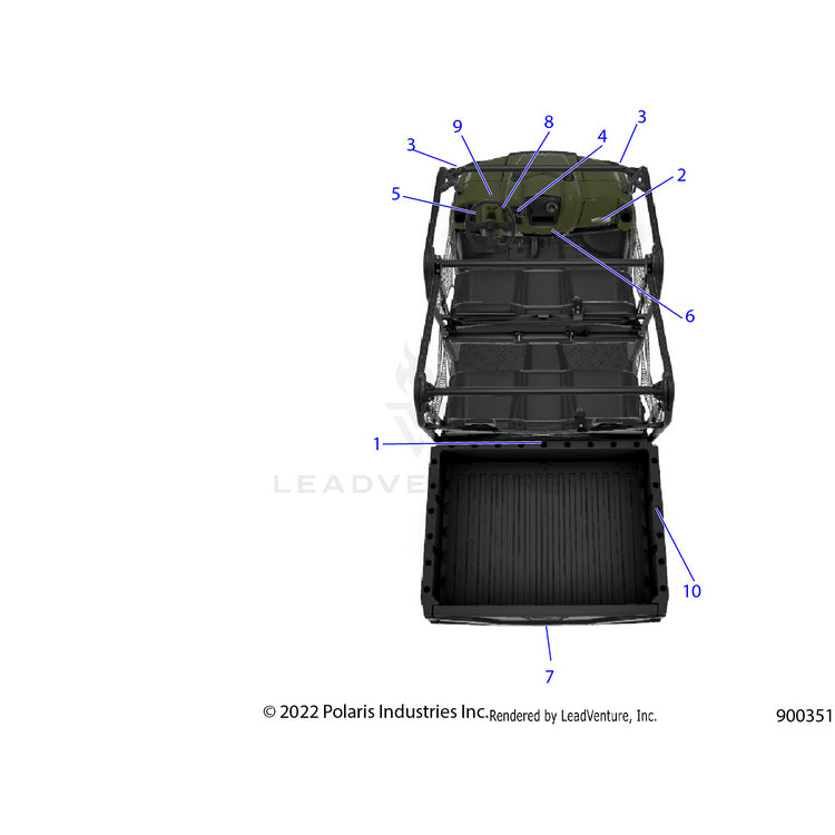 An Image of a Genuine Polaris Parts Schematic Diagram showing the schematic - BODY: DECALS GENERAL - 2023 POLARIS RANGER 570 CREW FULL SIZE
