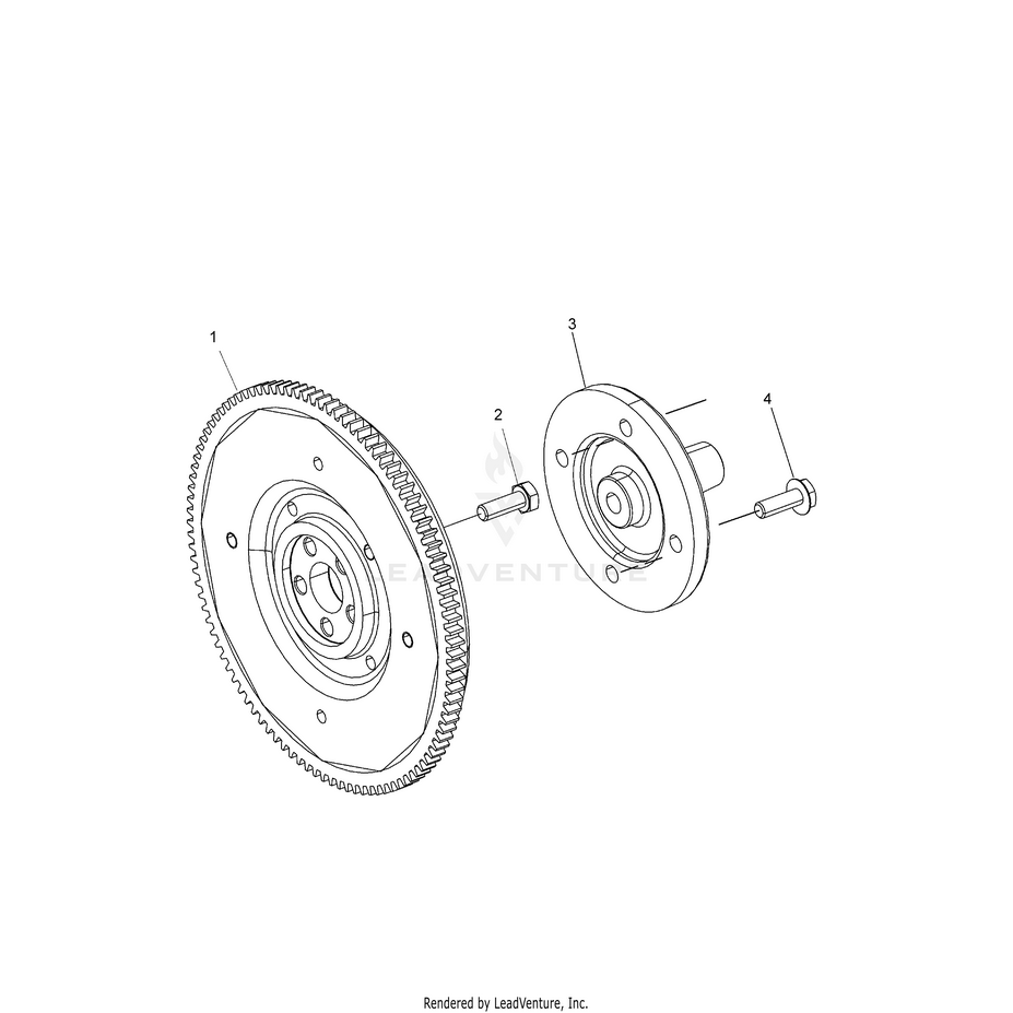 An Image of a Genuine Polaris Parts Schematic Diagram showing the schematic - ENGINE: FLYWHEEL - 2015 POLARIS RANGER CREW 1000 DIESEL