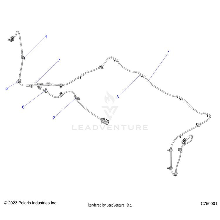 An Image of a Genuine Polaris Parts Schematic Diagram showing the schematic - ELECTRICAL: HARNESS - 2024 POLARIS XPEDITION XP ULTIMATE