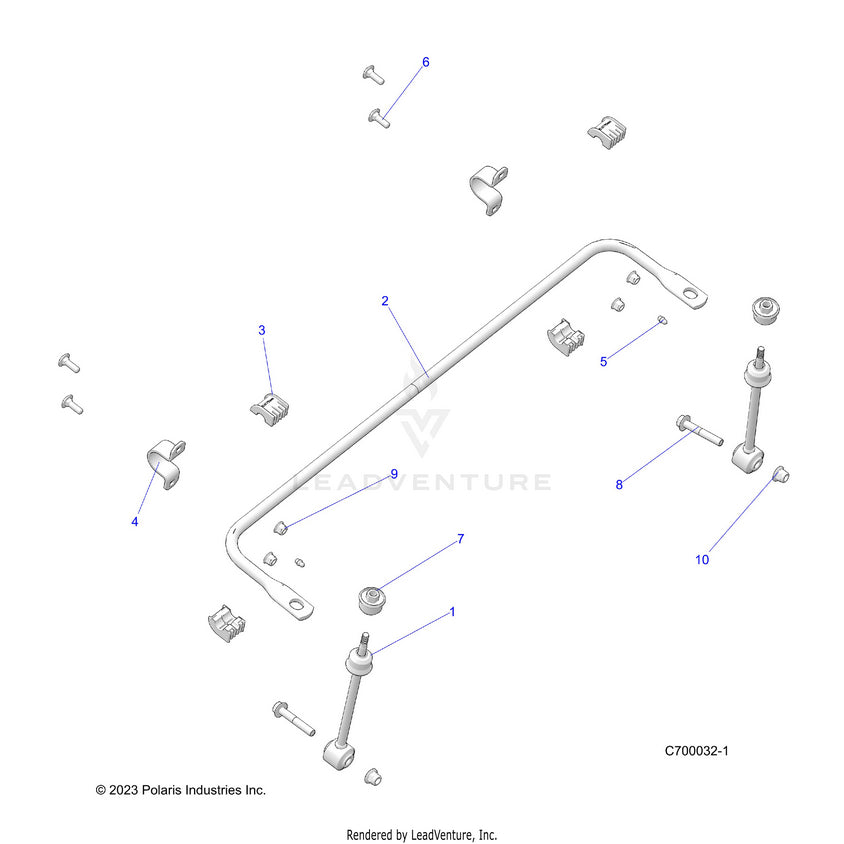 An Image of a Genuine Polaris Parts Schematic Diagram showing the schematic - SUSPENSION: FRONT STABILIZER BAR - 2026 POLARIS RANGER 1000 XP CREW PREMIUM