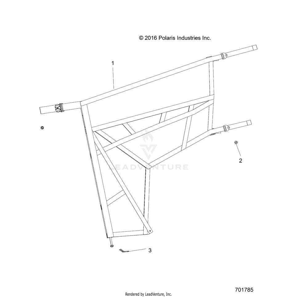 An Image of a Genuine Polaris Parts Schematic Diagram showing the schematic - BODY: SIDE NETS - 2020 POLARIS RANGER 500