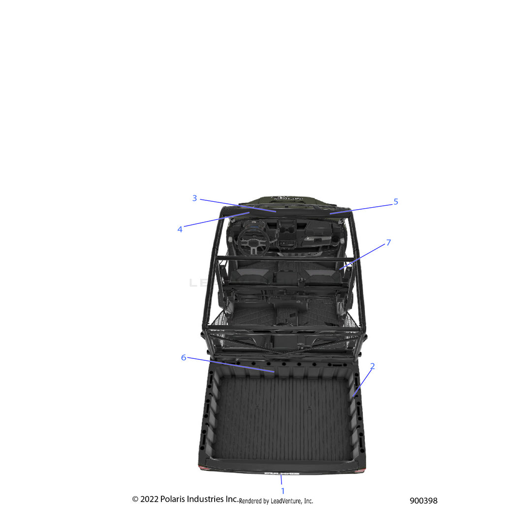 An Image of a Genuine Polaris Parts Schematic Diagram showing the schematic - BODY: DECALS GENERAL - 2022 POLARIS RANGER CREW 1000 PREMIUM WINTER