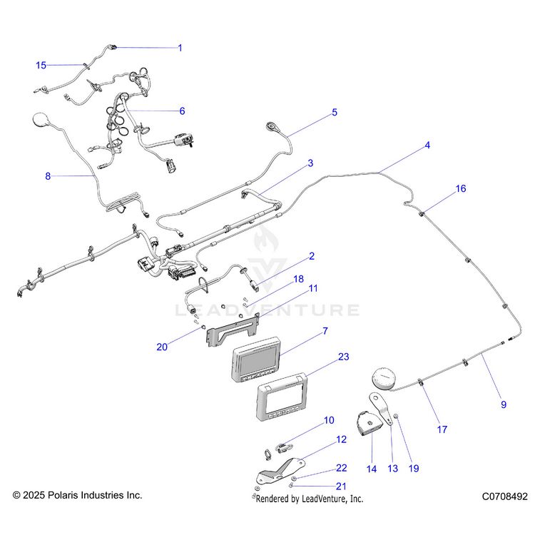 An Image of a Genuine Polaris Parts Schematic Diagram showing the schematic - ELECTRICAL: RIDE COMMAND - 2026 POLARIS GENERAL XP 1000 ULTIMATE
