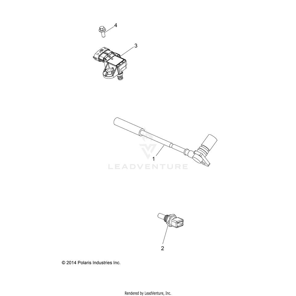 An Image of a Genuine Polaris Parts Schematic Diagram showing the schematic - ELECTRICAL: SENSORS - 2021 POLARIS RANGER 500