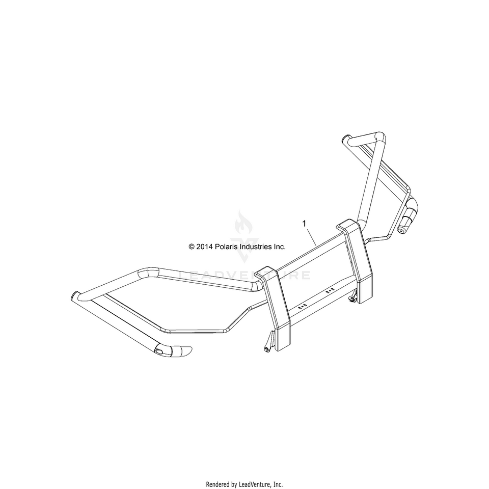 An Image of a Genuine Polaris Parts Schematic Diagram showing the schematic - BODY: FRONT BRUSH GUARD - 2015 POLARIS RANGER 900 XP
