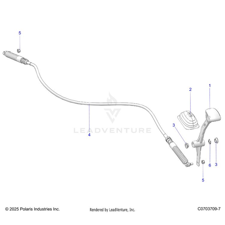 An Image of a Genuine Polaris Parts Schematic Diagram showing the schematic - DRIVE TRAIN: GEAR SELECTOR - 2026 POLARIS GENERAL XP 1000 PREMIUM