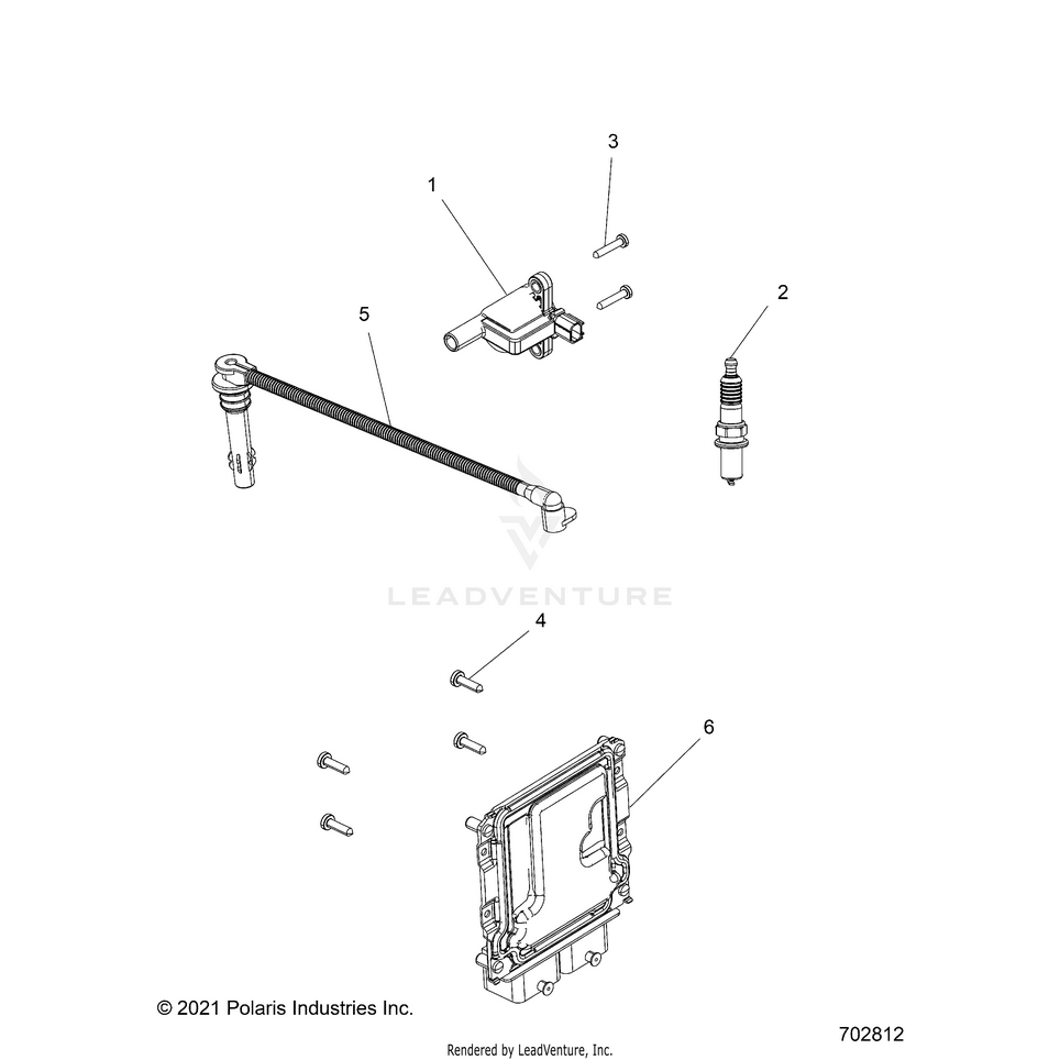 An Image of a Genuine Polaris Parts Schematic Diagram showing the schematic - ELECTRICAL: IGNITION - 2023 POLARIS RANGER 570 CREW NORTHSTAR