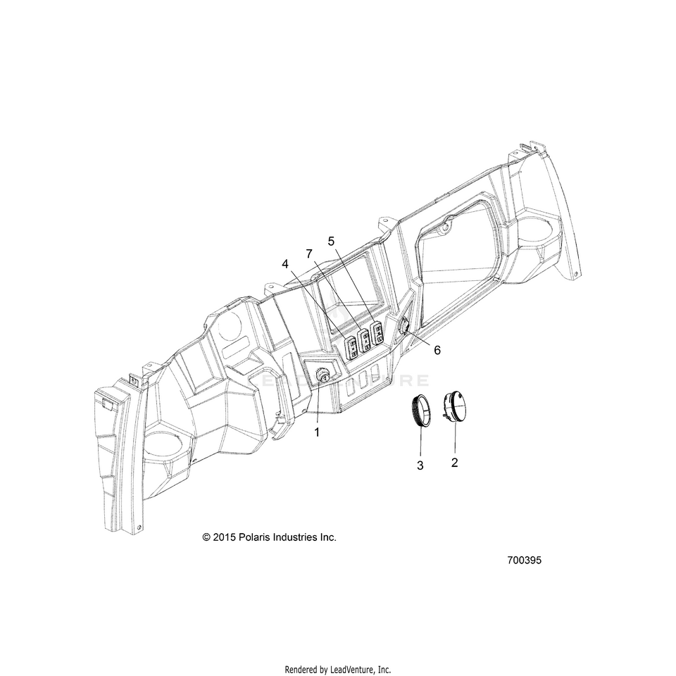 An Image of a Genuine Polaris Parts Schematic Diagram showing the schematic - ELECTRICAL: DASH INSTRUMENTS & CONTROLS - 2018 POLARIS RANGER EV LIION