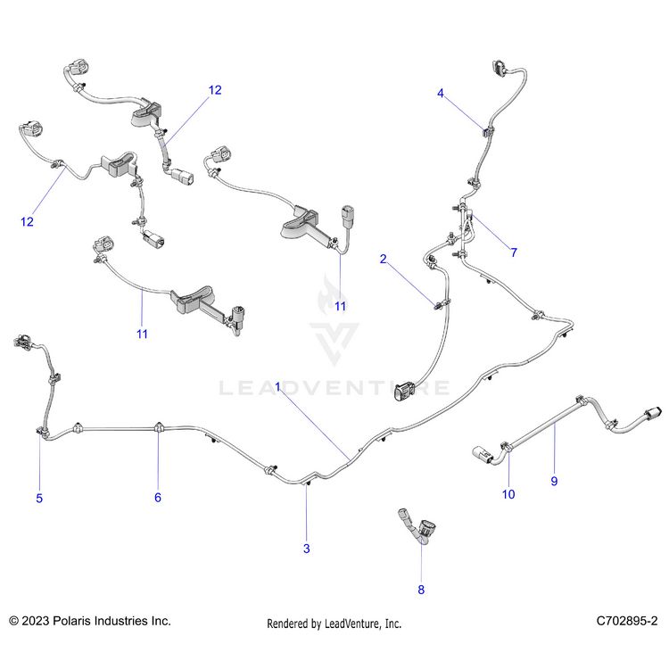An Image of a Genuine Polaris Parts Schematic Diagram showing the schematic - ELECTRICAL: HARNESS MISC - 2024 POLARIS XPEDITION XP5 NORTHSTAR