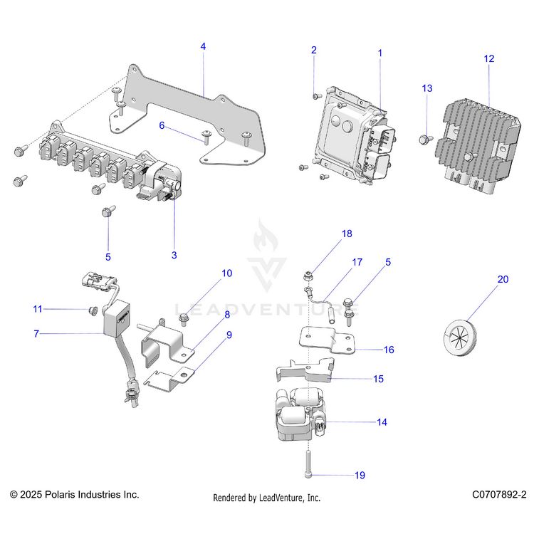 An Image of a Genuine Polaris Parts Schematic Diagram showing the schematic - ELECTRICAL: COMPONENTS AND OPTIONS - 2026 POLARIS GENERAL 1000 SPORT