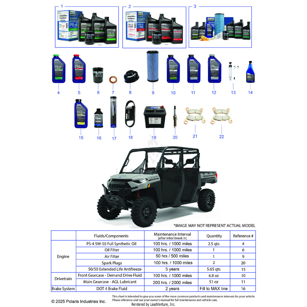 An Image of a Genuine Polaris Parts Schematic Diagram showing the schematic - *SERVICE & MAINTENANCE - 2022 POLARIS RANGER CREW XP 1000 TRAIL BOSS EVAP