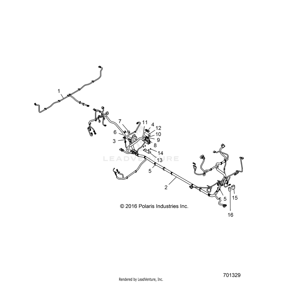 An Image of a Genuine Polaris Parts Schematic Diagram showing the schematic - ELECTRICAL: HARNESS - 2017 POLARIS RANGER CREW 900 6P SP