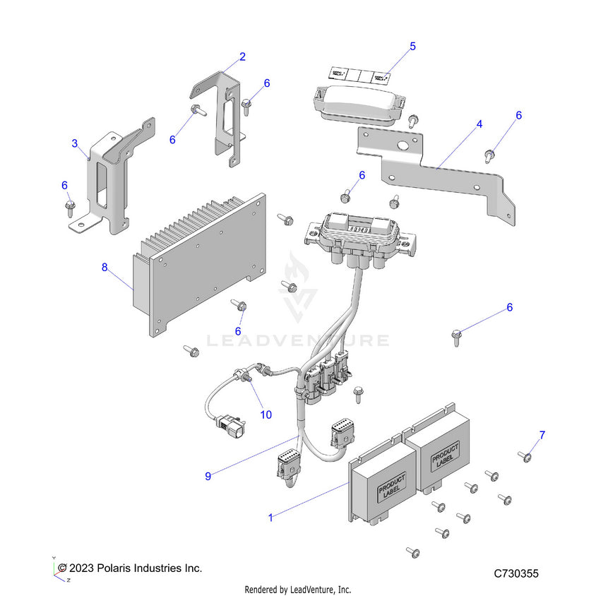 An Image of a Genuine Polaris Parts Schematic Diagram showing the schematic - ELECTRICAL: CONVERTER - 2023 POLARIS RANGER EV FULL SIZE PREMIUM