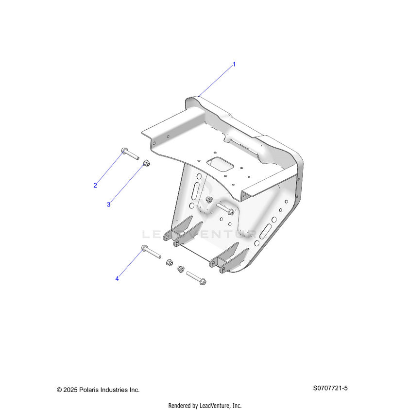 An Image of a Genuine Polaris Parts Schematic Diagram showing the schematic - BODY: FRONT BUMPER - 2026 POLARIS RANGER 500