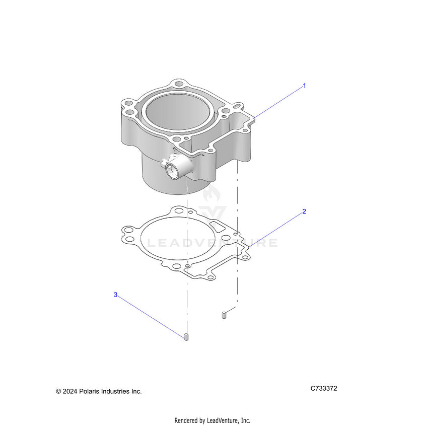 An Image of a Genuine Polaris Parts Schematic Diagram showing the schematic - ENGINE: CYLINDER - 2025 POLARIS RANGER 570