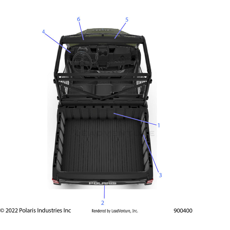 An Image of a Genuine Polaris Parts Schematic Diagram showing the schematic - BODY: DECALS GENERAL - 2022 POLARIS RANGER 1000 FULL SIZE PREMIUM WINTER