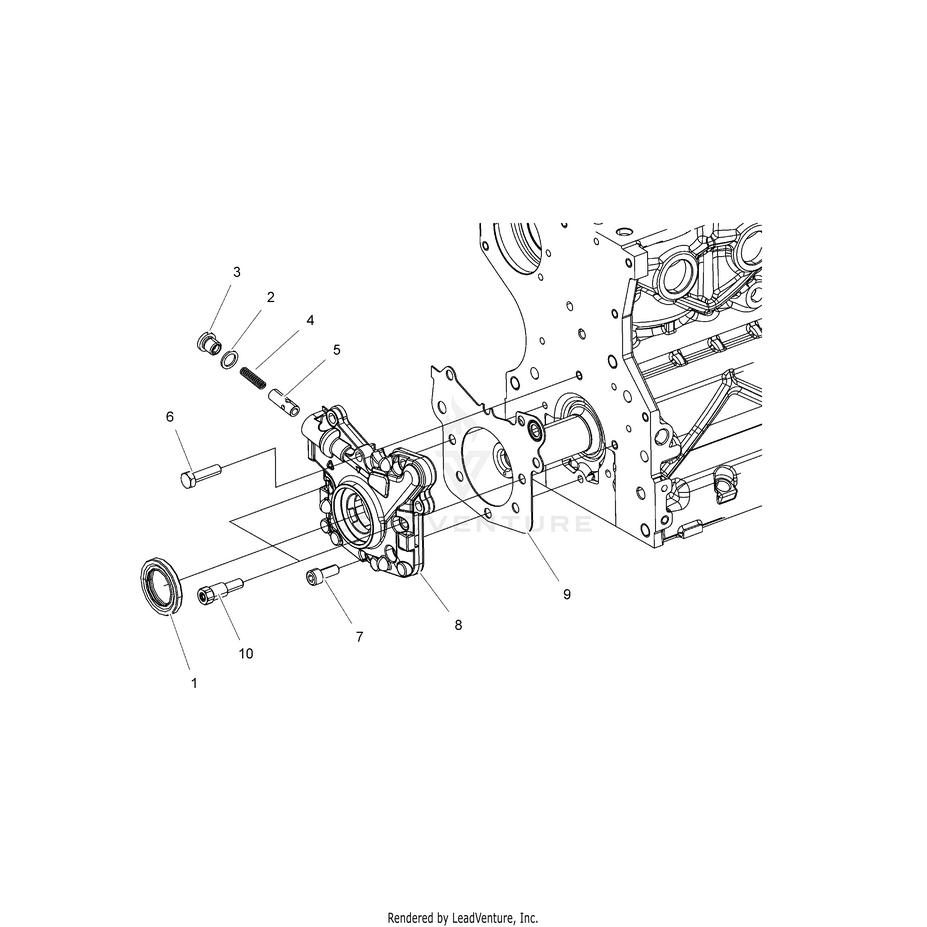 An Image of a Genuine Polaris Parts Schematic Diagram showing the schematic - ENGINE: OIL PUMP - 2018 POLARIS RANGER 1000 DIESEL