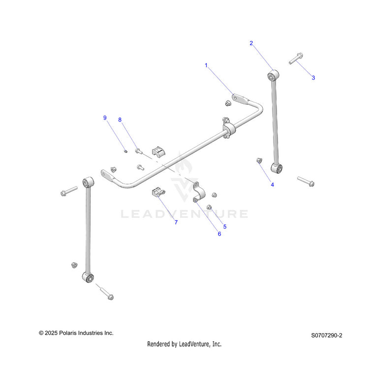 An Image of a Genuine Polaris Parts Schematic Diagram showing the schematic - SUSPENSION: FRONT STABILIZER BAR - 2026 POLARIS RANGER 570 CREW NORTHSTAR