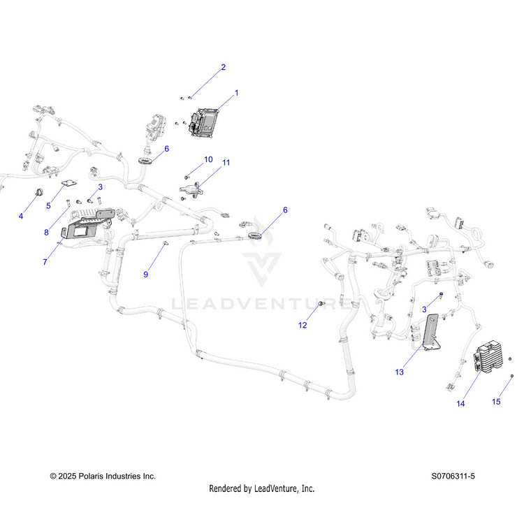An Image of a Genuine Polaris Parts Schematic Diagram showing the schematic - ELECTRICAL: WIRE HARNESS COMPONENTS - 2026 POLARIS RANGER 570 CREW EPS