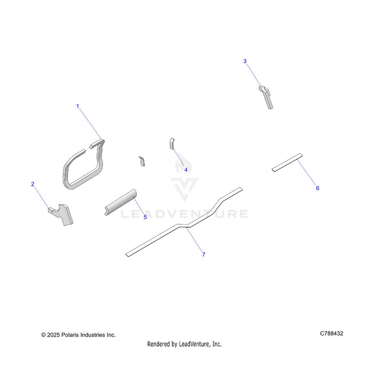 An Image of a Genuine Polaris Parts Schematic Diagram showing the schematic - BODY: DASH FOAM & SEALS - 2026 POLARIS RANGER 570 CREW NORTHSTAR