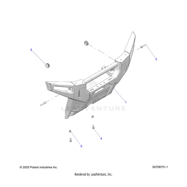 An Image of a Genuine Polaris Parts Schematic Diagram showing the schematic - BODY: FRONT BUMPER - 2026 POLARIS RANGER 1000 XP PREMIUM