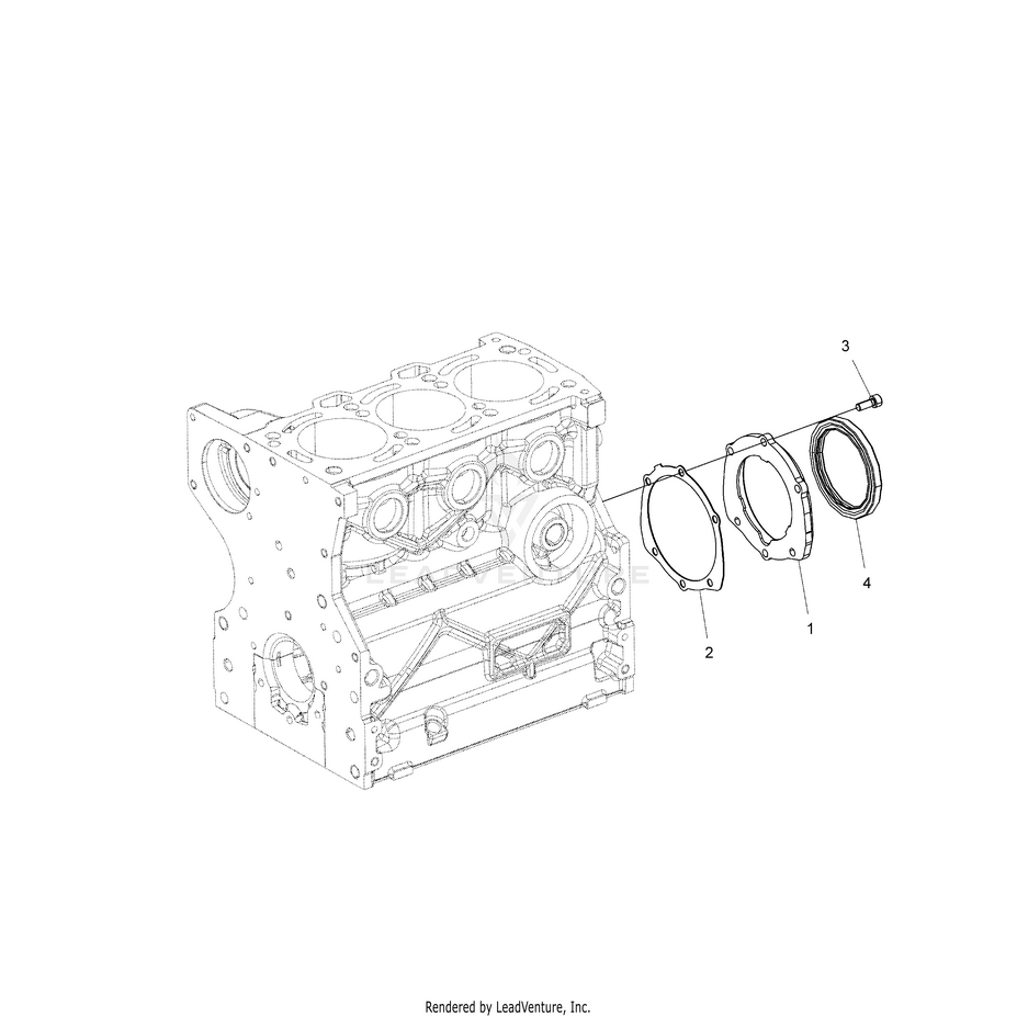 An Image of a Genuine Polaris Parts Schematic Diagram showing the schematic - ENGINE: CRANKSHAFT OIL SEAL FLANGE - 2017 POLARIS RANGER HST