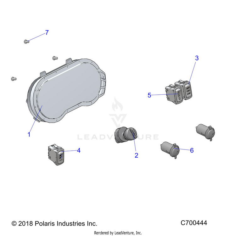 An Image of a Genuine Polaris Parts Schematic Diagram showing the schematic - ELECTRICAL: DASH INSTRUMENTS - 2020 POLARIS RANGER XP 1000 FACTORY CHOICE
