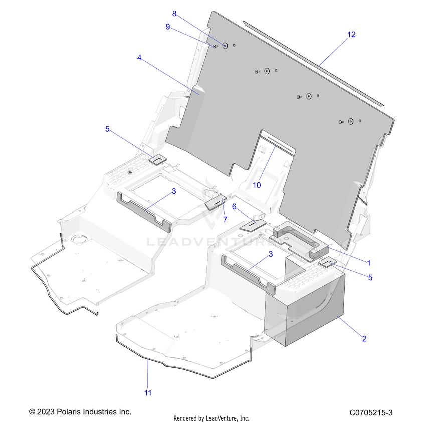 An Image of a Genuine Polaris Parts Schematic Diagram showing the schematic - BODY: FOAM AND LINER - 2026 POLARIS XPEDITION XP NORTHSTAR